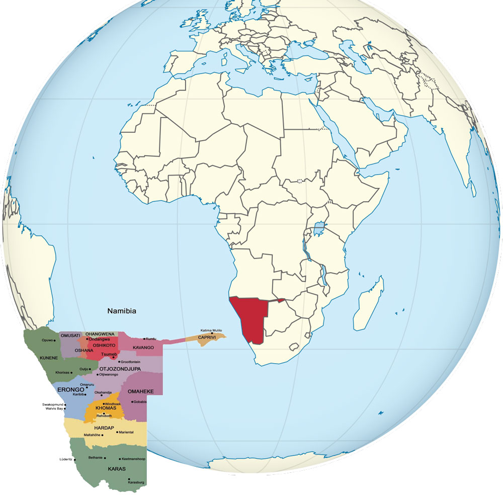 Namibia - globe